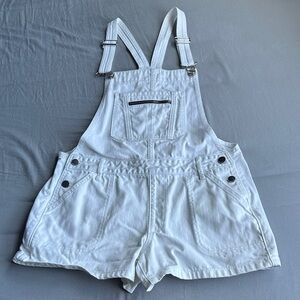 Abercrombie & Fitch White Denim Overalls